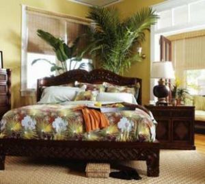 Вариант размещения комнатных цветов в спальне