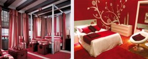 Варианты красной спальни