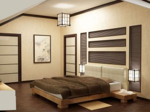 Японский стиль оформленный в спальне