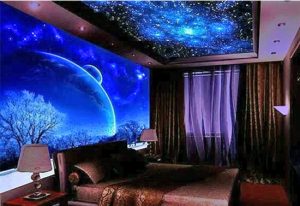 Яркое крсивое звездное небо для интерьера спальни