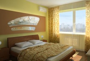 Желтая спальня придает хорошее настроение