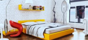 Желтый цвет для оформления спальни