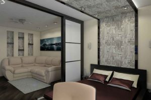 Зонированная спальня